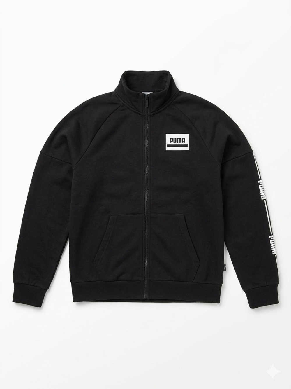 Puma Men's Black Full-Zip Track Jacket with Logo Patch